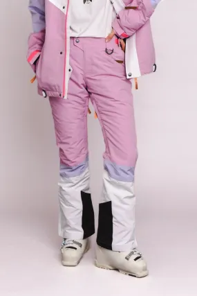 1080 Women's Ski & Snowboard Pant - Pastel Pink, White & Pastel Purple