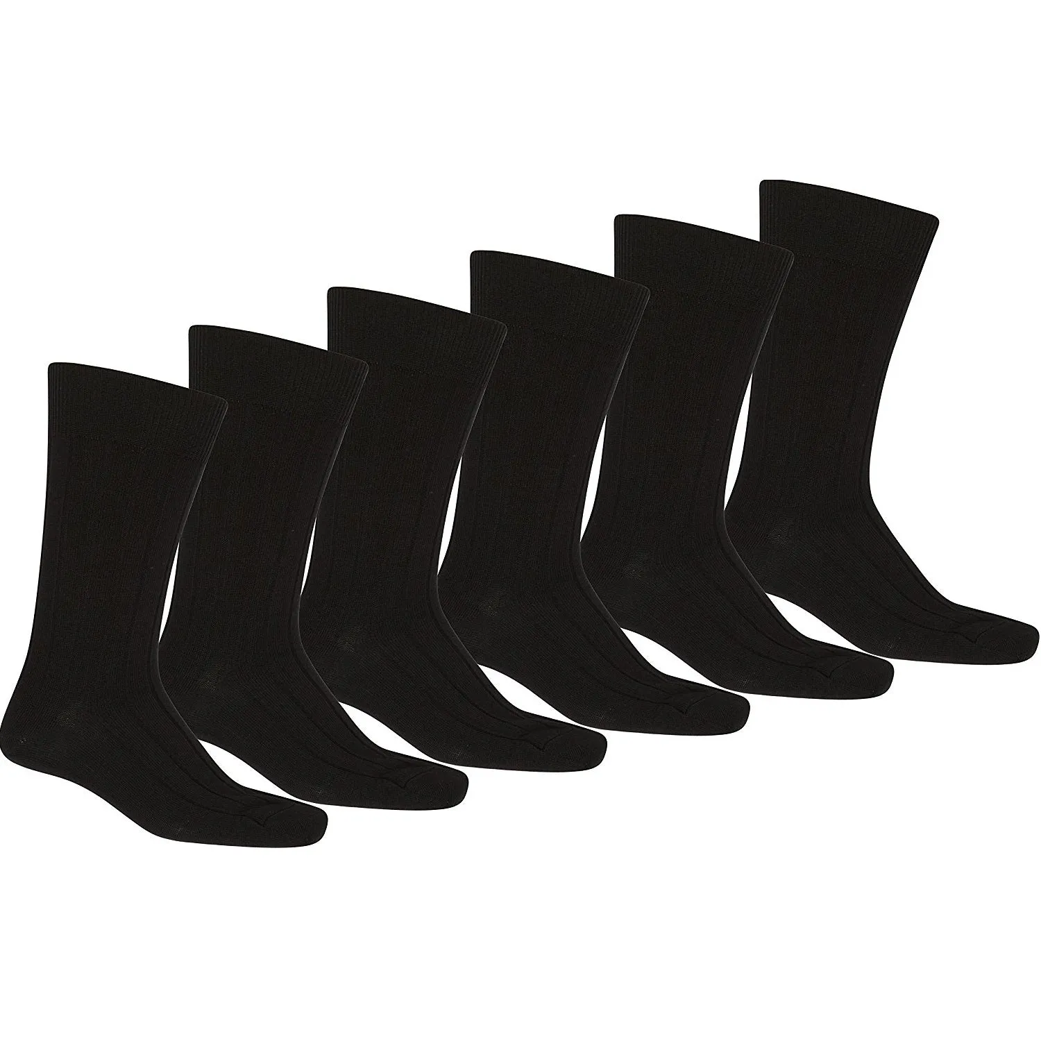 12 Pairs Black Dress Socks - Fast FREE Shipping