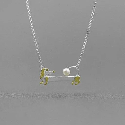 925 Sterling Silver Dachshund Necklace