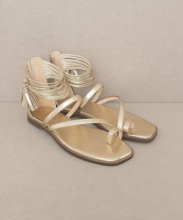 ABRIL Strappy Ankle Wrap Sandal