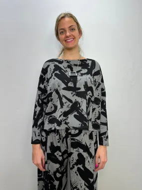 Addison Printed Slate Long Sleeve Top