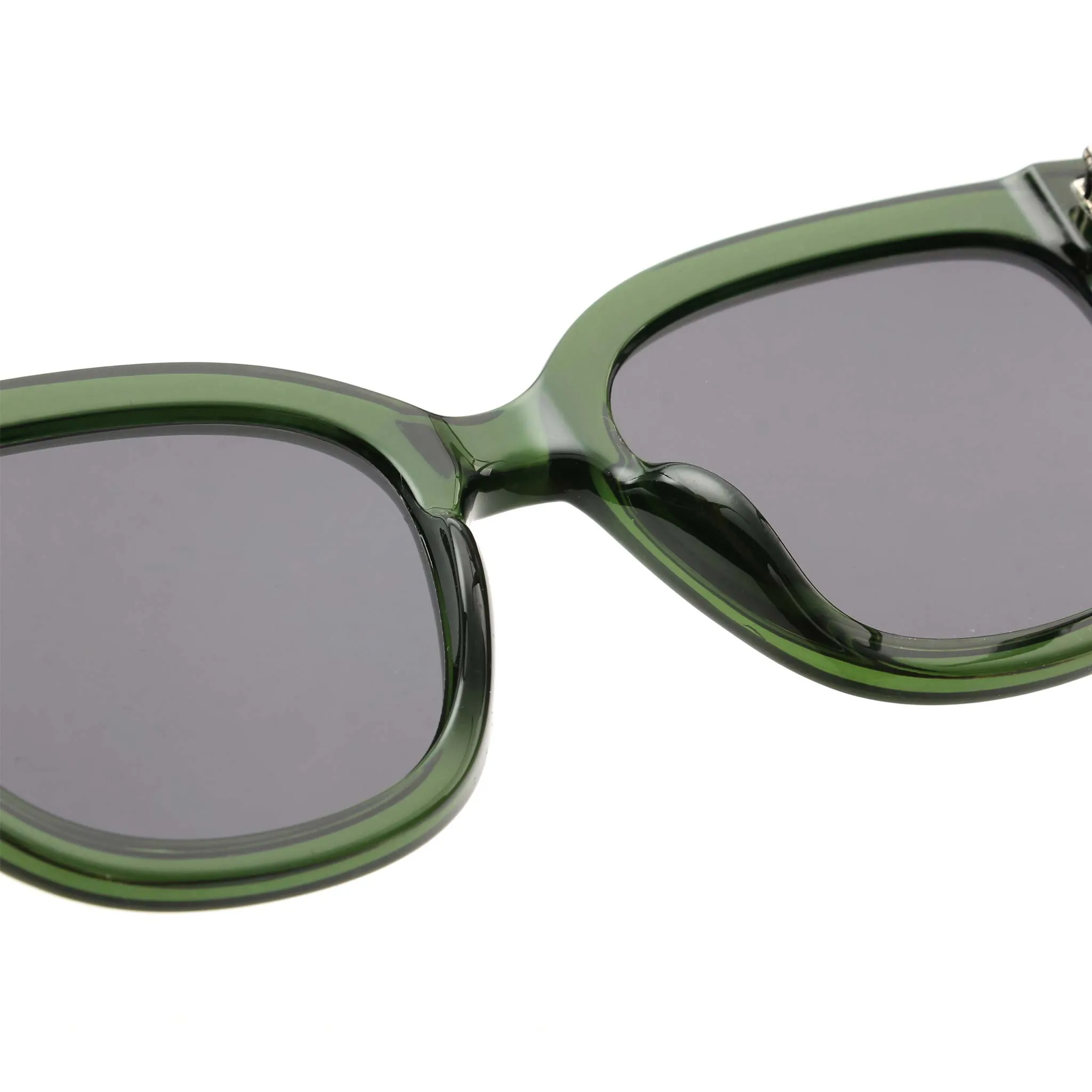 A.Kjaerbede Billy Dark Green Transparent Sunglasses