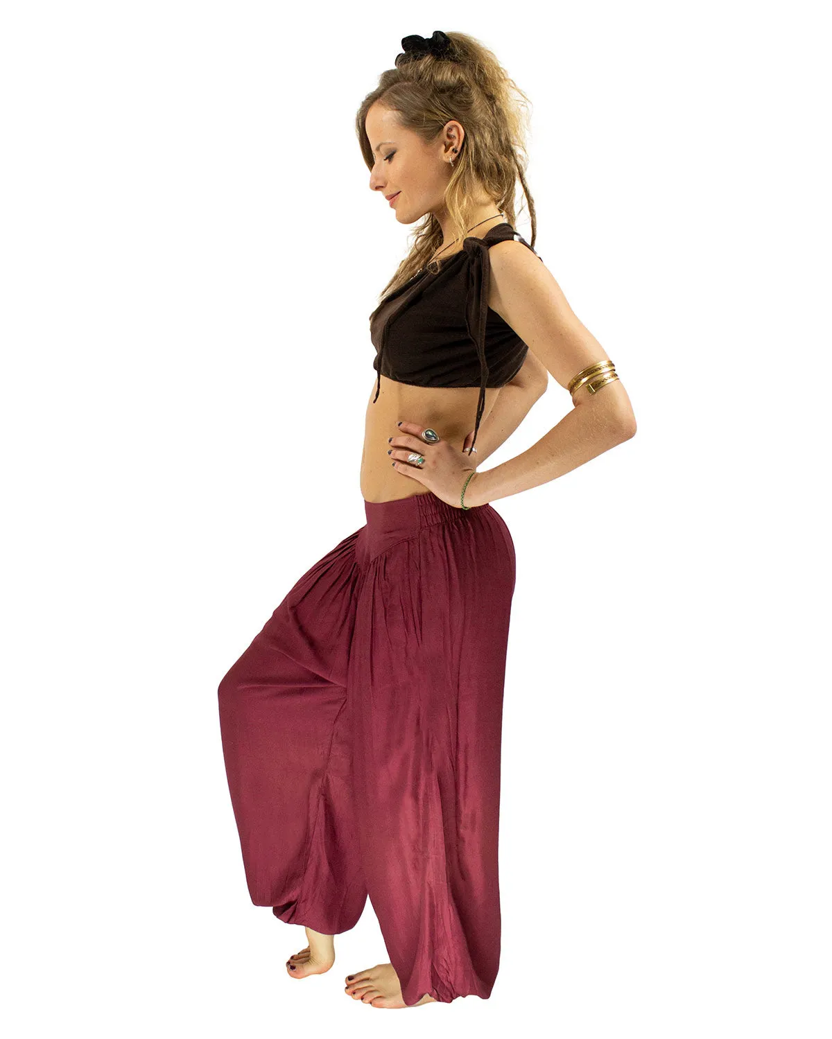 Aladdin Harem Pants Wine Red