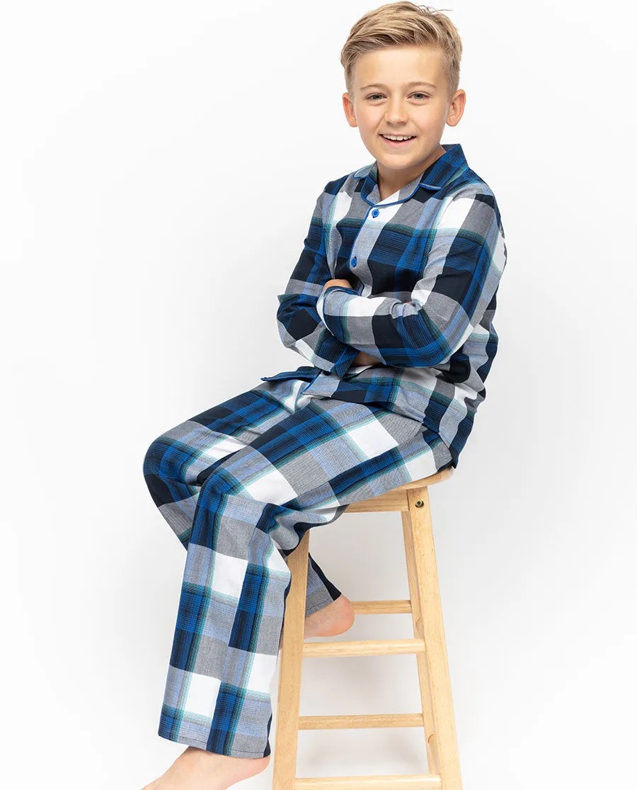 Aldrin Boys Blue Check Pyjama Set