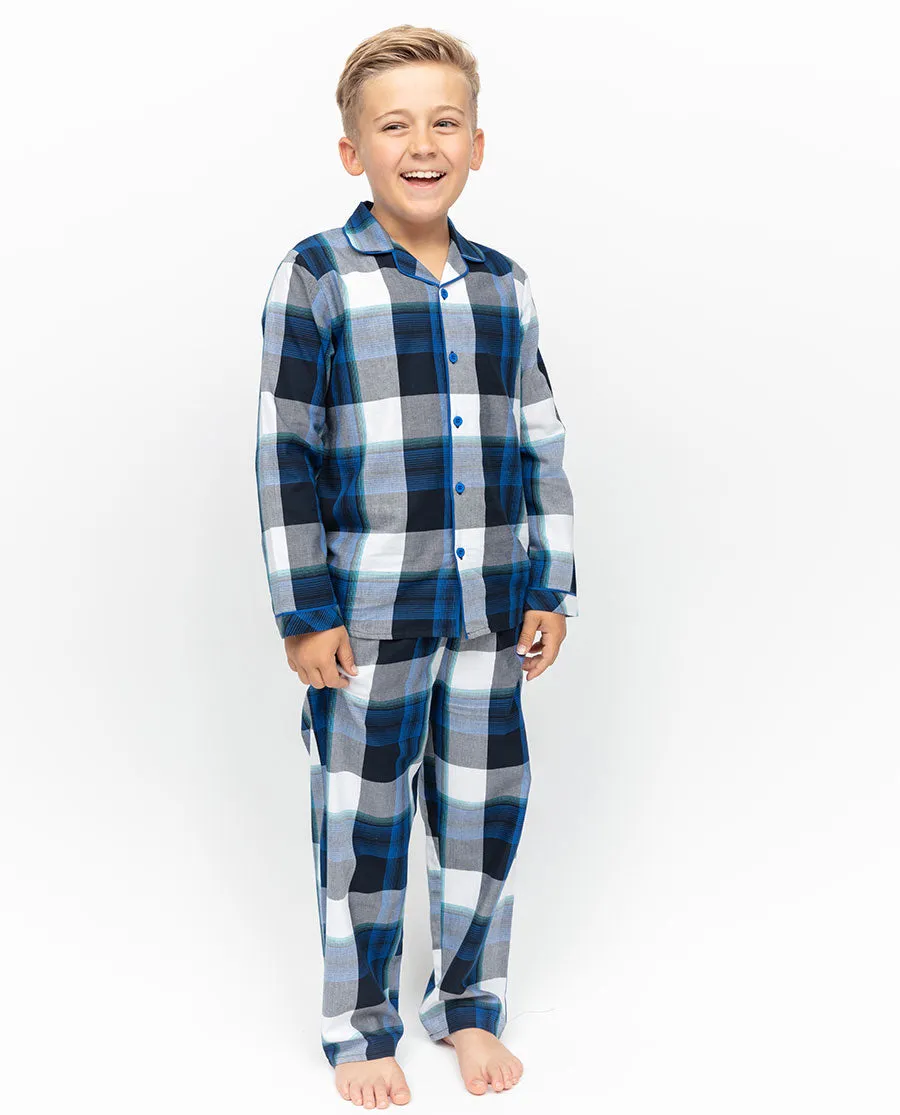 Aldrin Boys Blue Check Pyjama Set