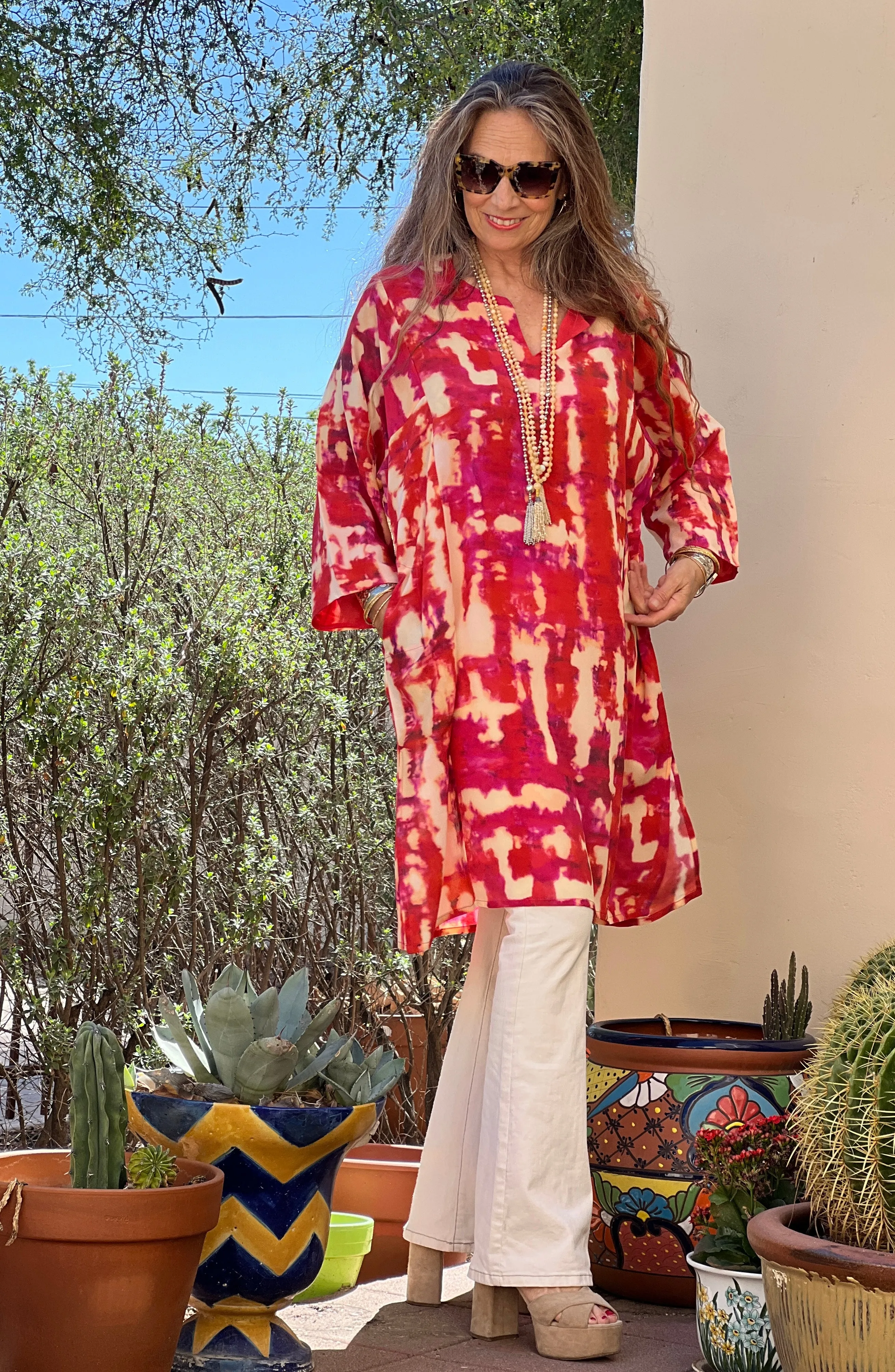 Amalfi Italian Silk Crepe Midi tunic