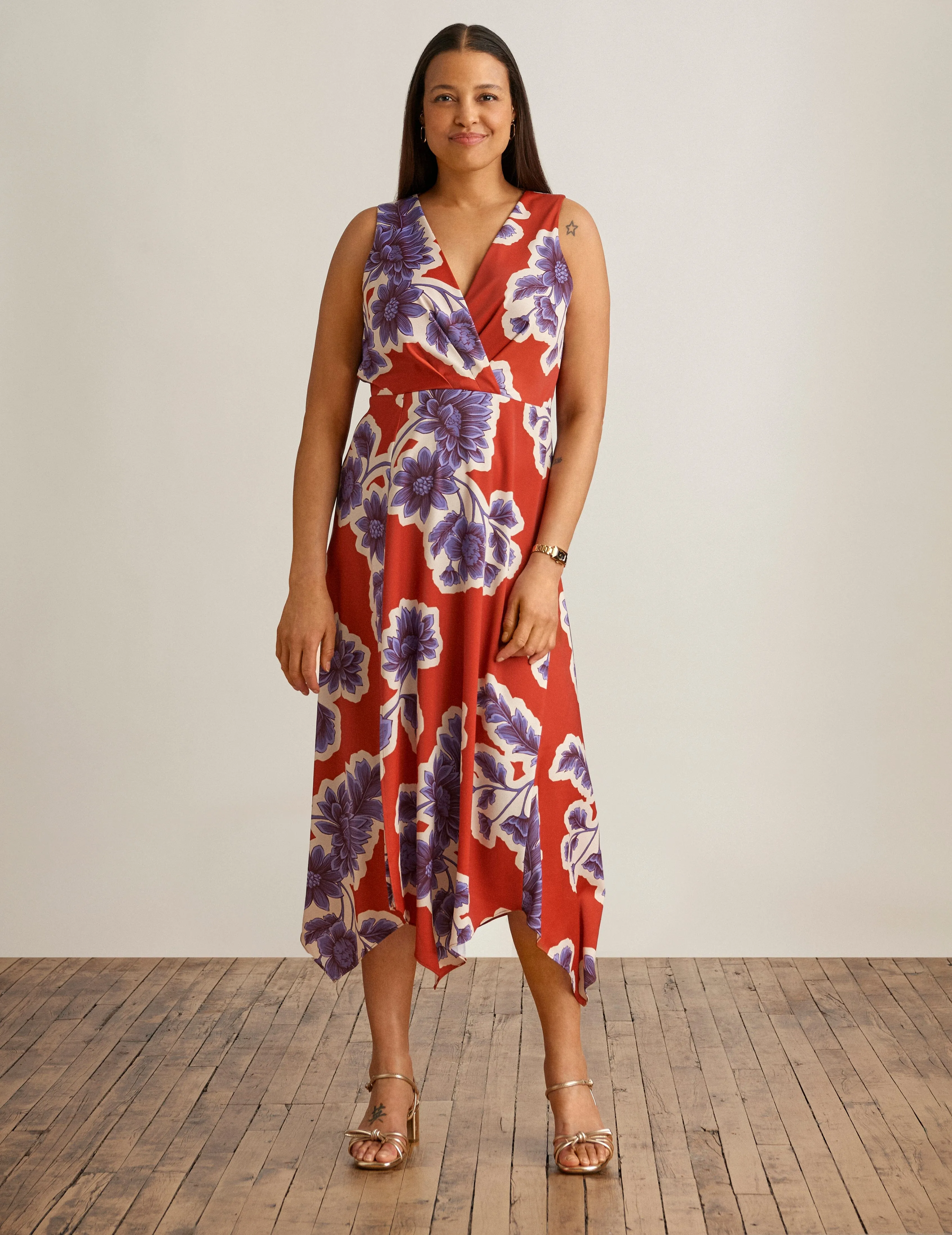 Asymmetrical Surplice Dress