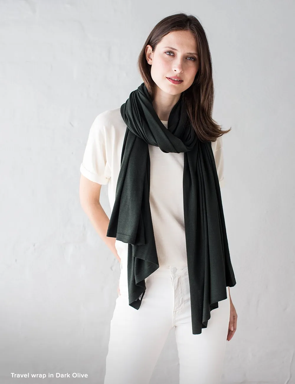 Australian Superfine Merino Wrap - Dark Olive