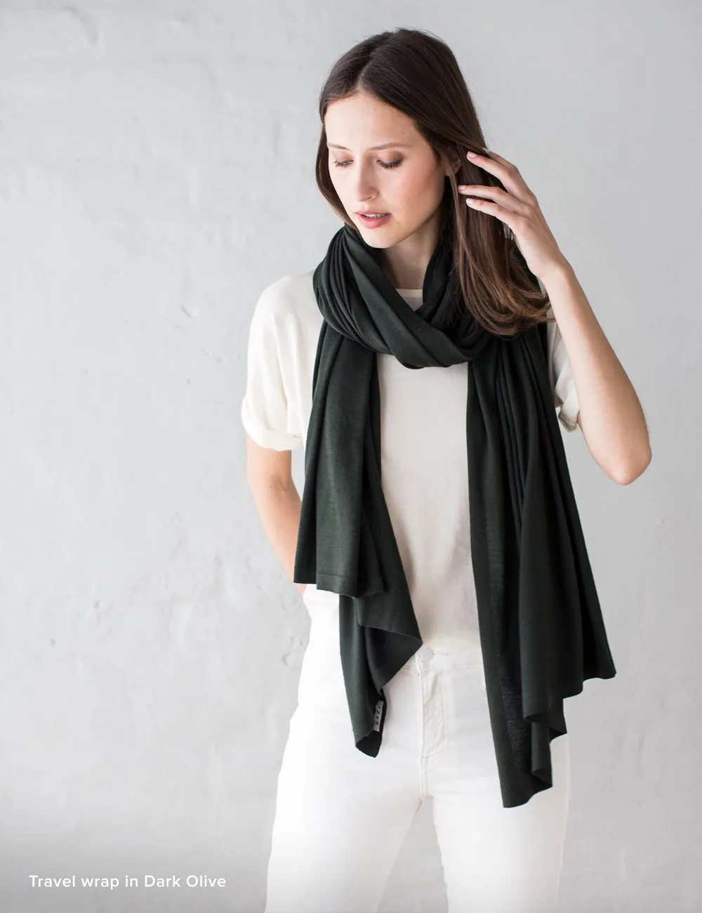 Australian Superfine Merino Wrap - Dark Olive