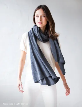 Australian Superfine Merino Wrap - Light Charcoal