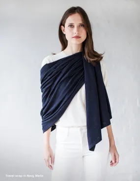 Australian Superfine Merino Wrap - Navy Marle