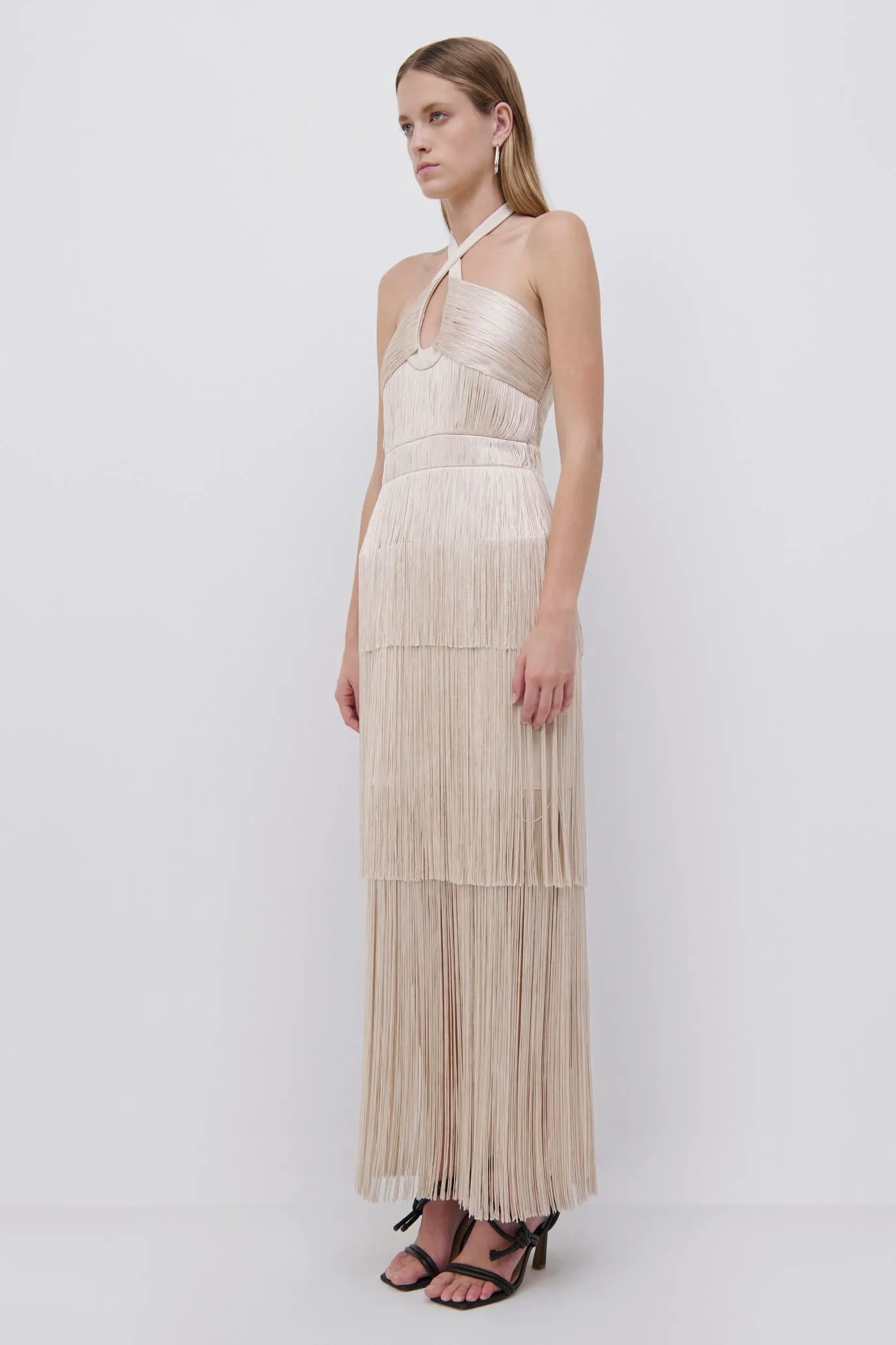 Baldwin Draped Fringe Maxi Dress