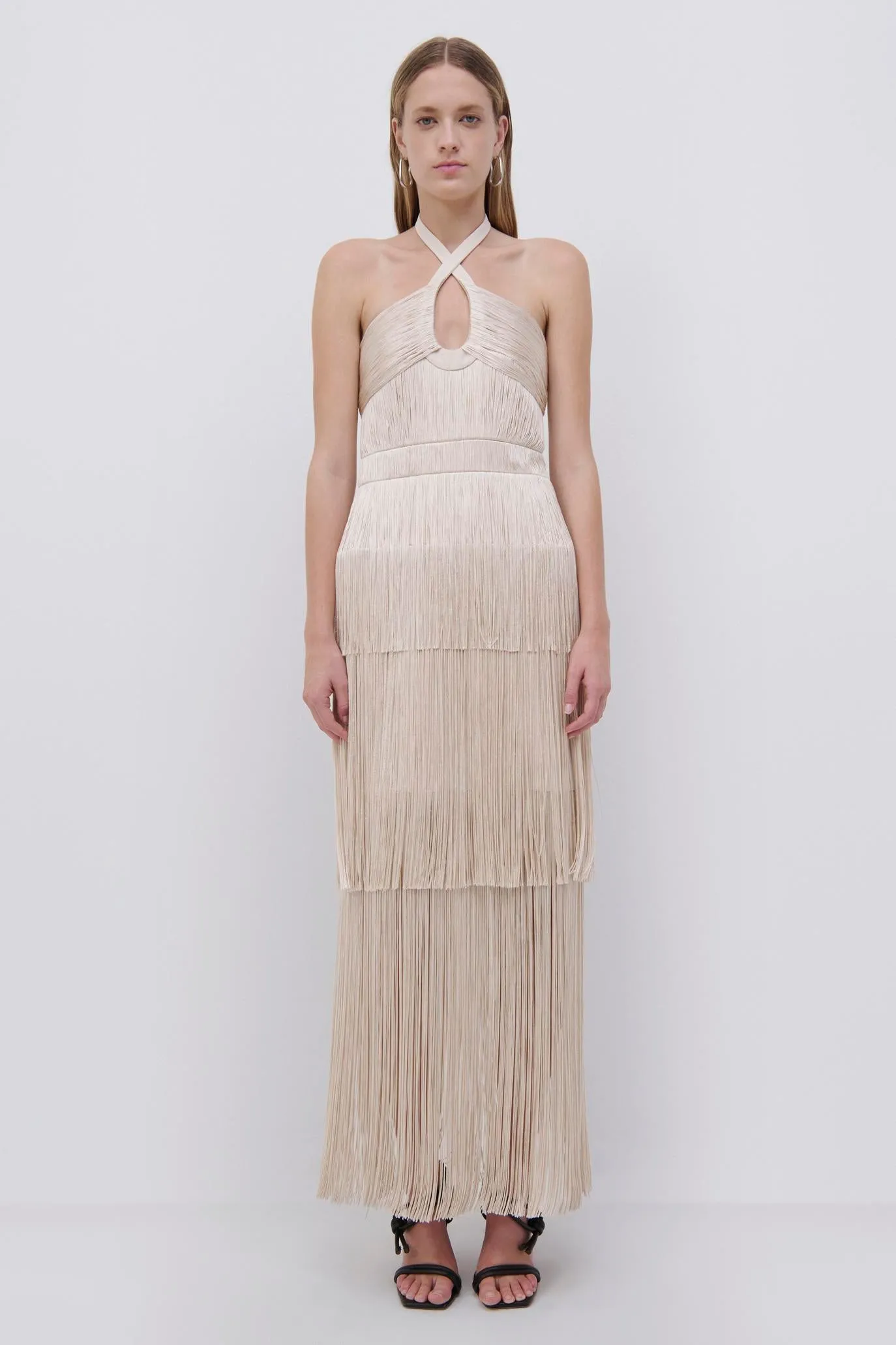 Baldwin Draped Fringe Maxi Dress