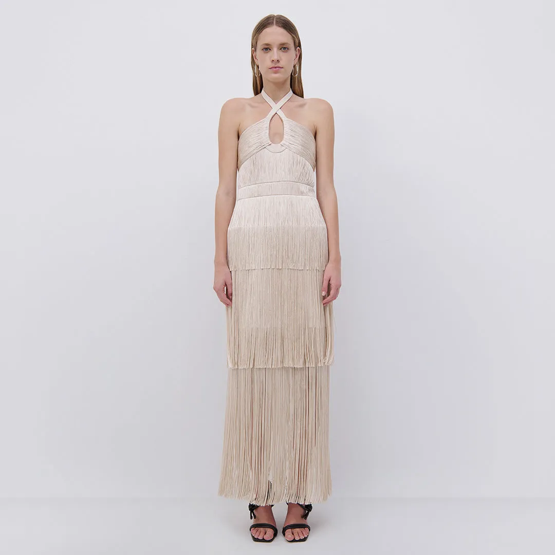 Baldwin Draped Fringe Maxi Dress