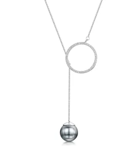 Bianca Necklace - Rhodium/ Grey