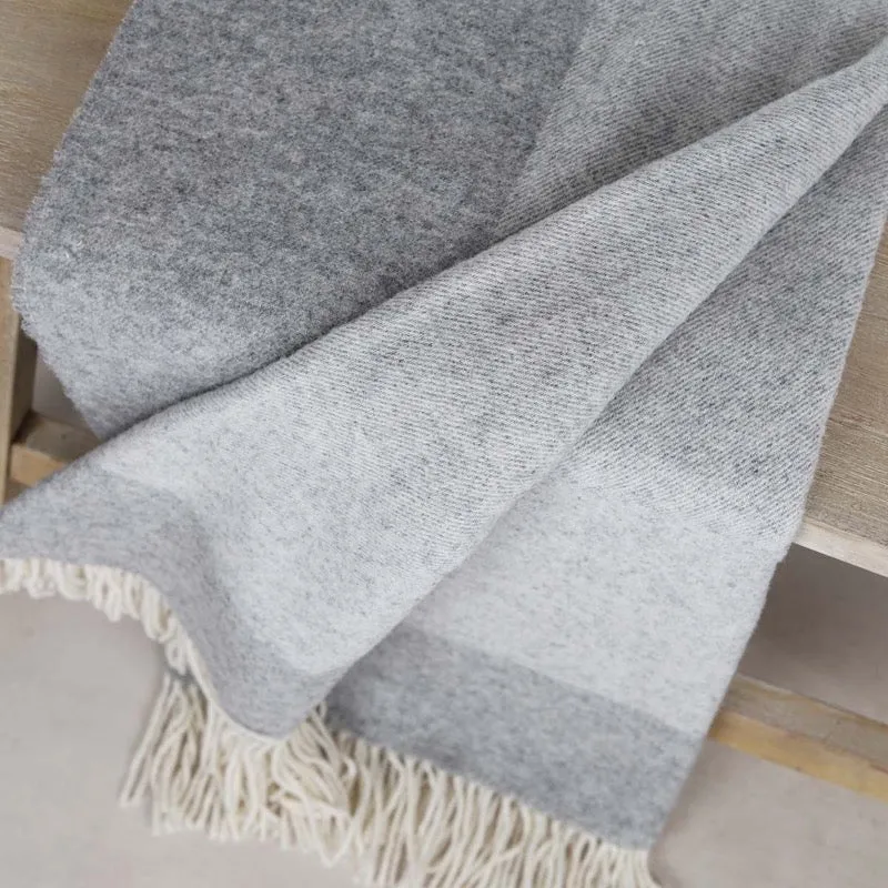 Biggie Best Grey Pure Wool Throw