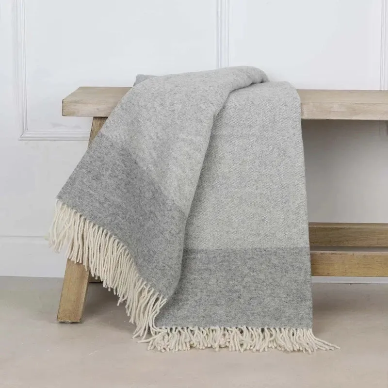 Biggie Best Grey Pure Wool Throw