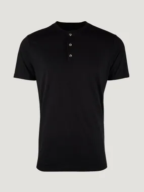 Black Short Sleeve Henley