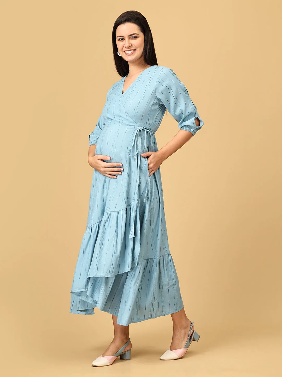 Blue Belle Maternity Wrap Dress