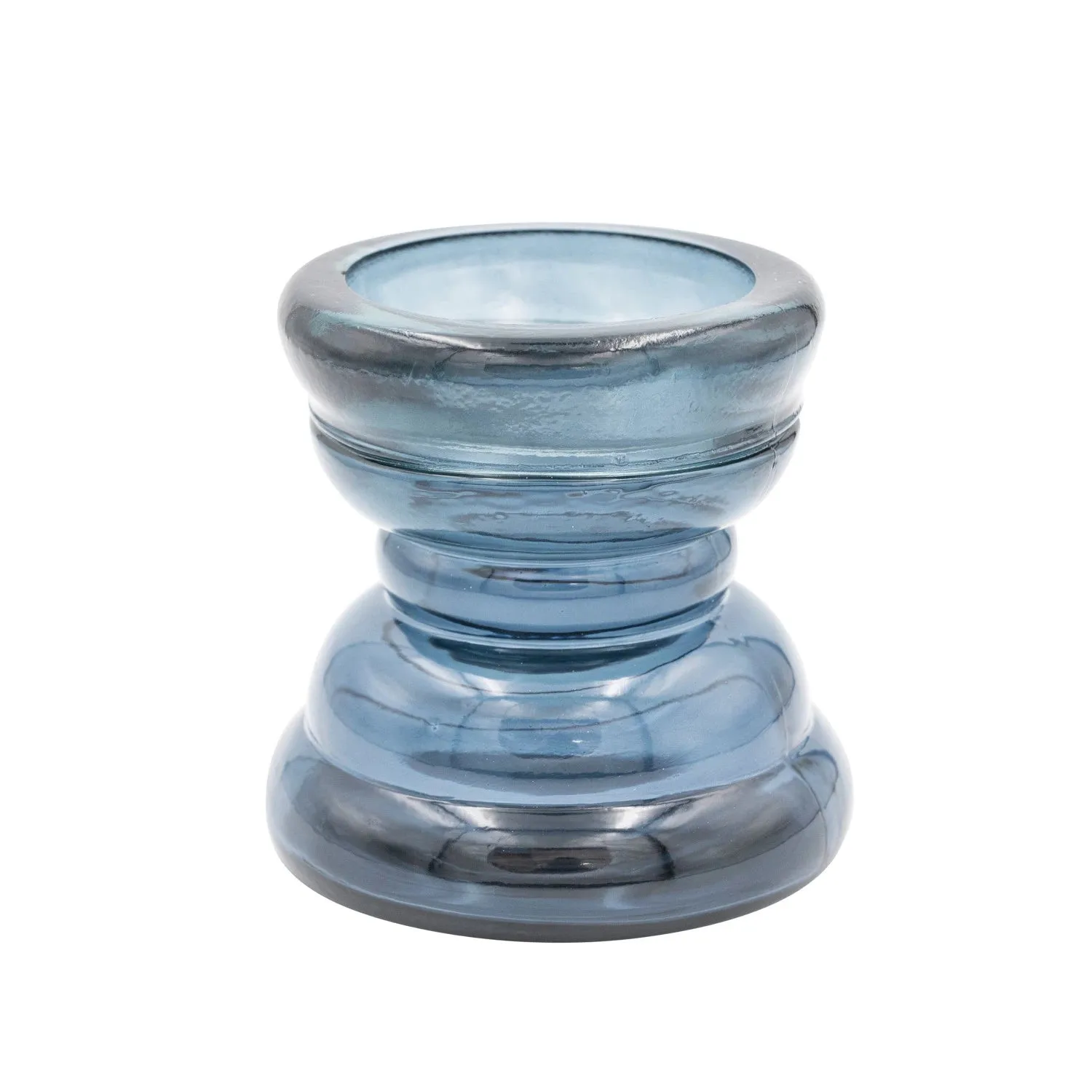 Blue Glass Candle Holder