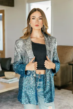 Blue Multi Sequin Blazer