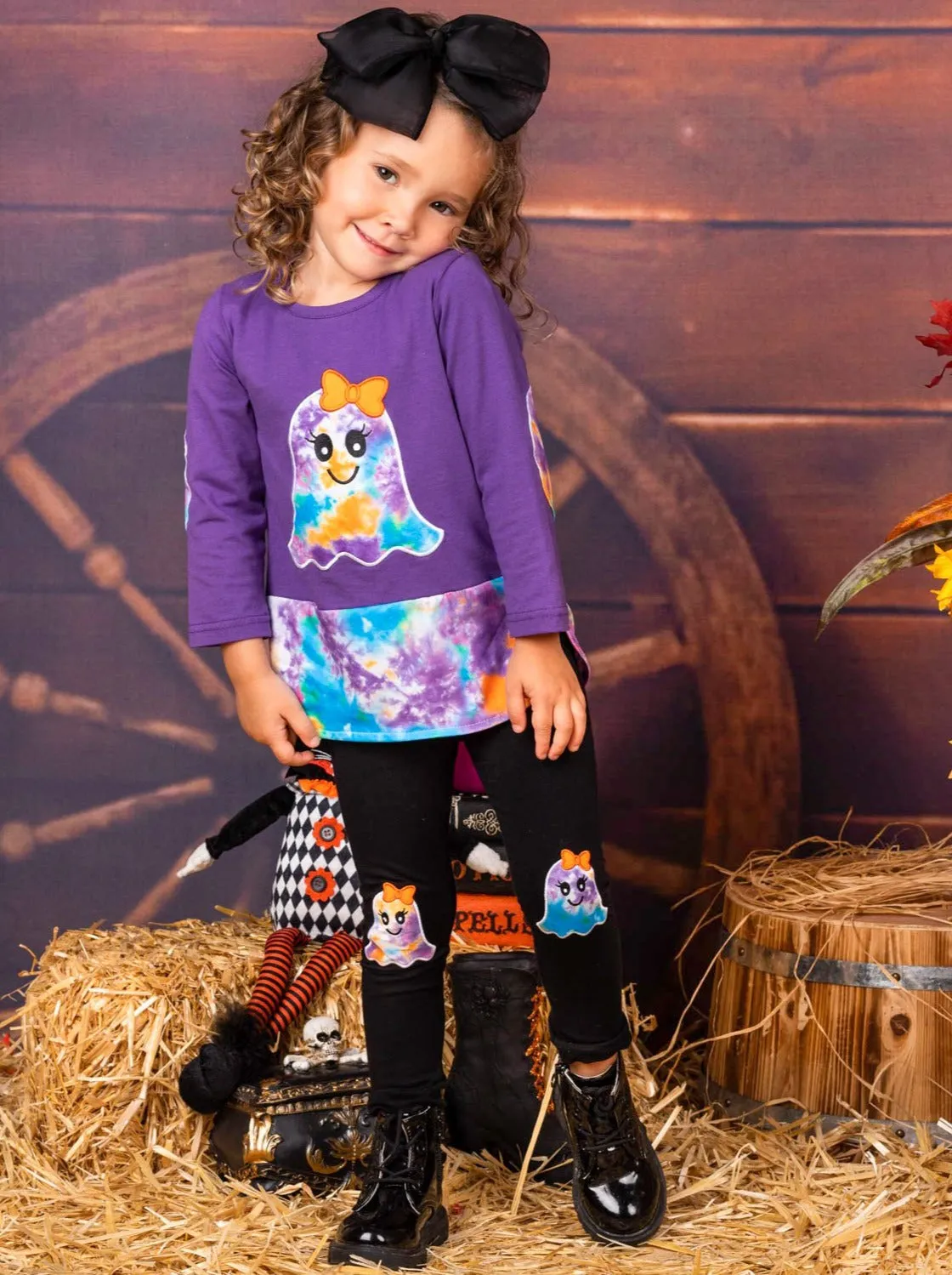 Boo, Felicia Tie Dye Tunic And Patched Legging Set