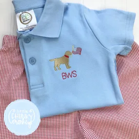 Boy Polo Shirt -  Patriotic Dog