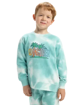 Boys Tie Dye Crew Sweatshirt in Marine Blue