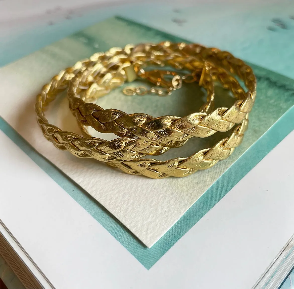 Braided Wrap Bracelet (gold or silver)