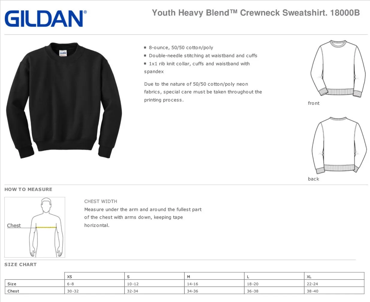 Brigham Academy Youth Heavy Blend Crewneck Sweatshirt - RED