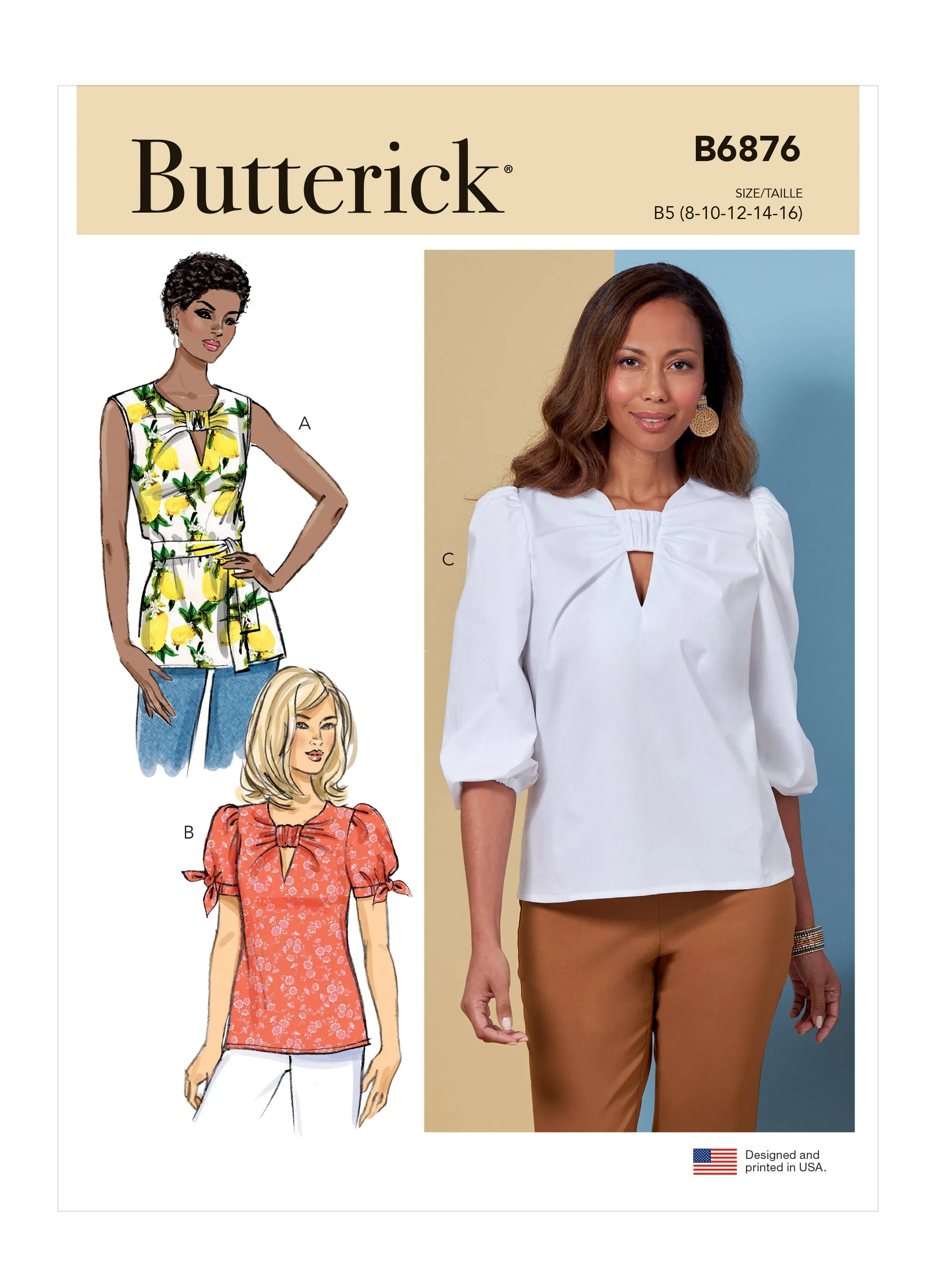 Butterick Pattern B6876 Misses' Tunic Sash and Top