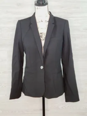 Calvin Klein Women's Black One Button Business Blazer Coat Jacket Size 8P