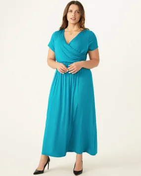 Carnation Wrap Maxi Dress | Teal