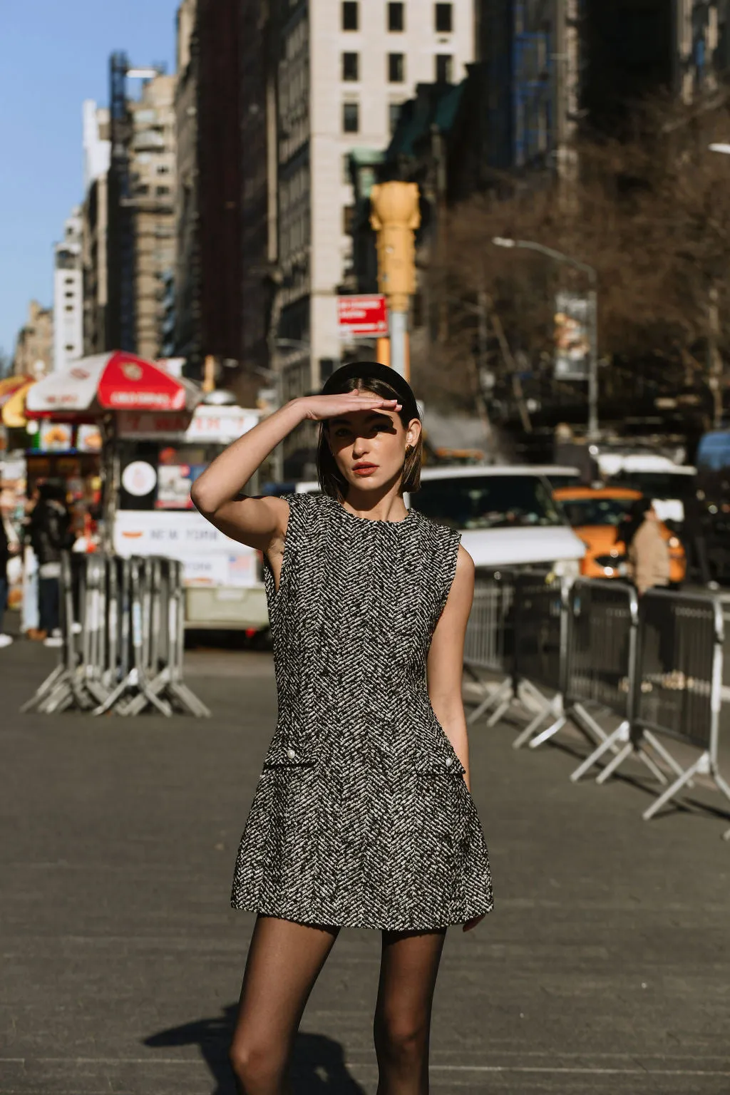 Chantelle Herringbone Sleeveless Shift Dress