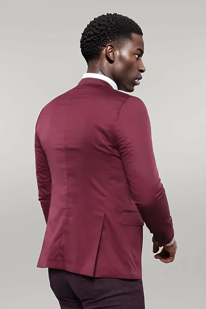 Chest Modeled Slim Fit Burgundy Jacket | Wessi