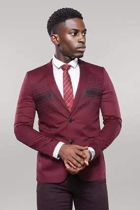 Chest Modeled Slim Fit Burgundy Jacket | Wessi