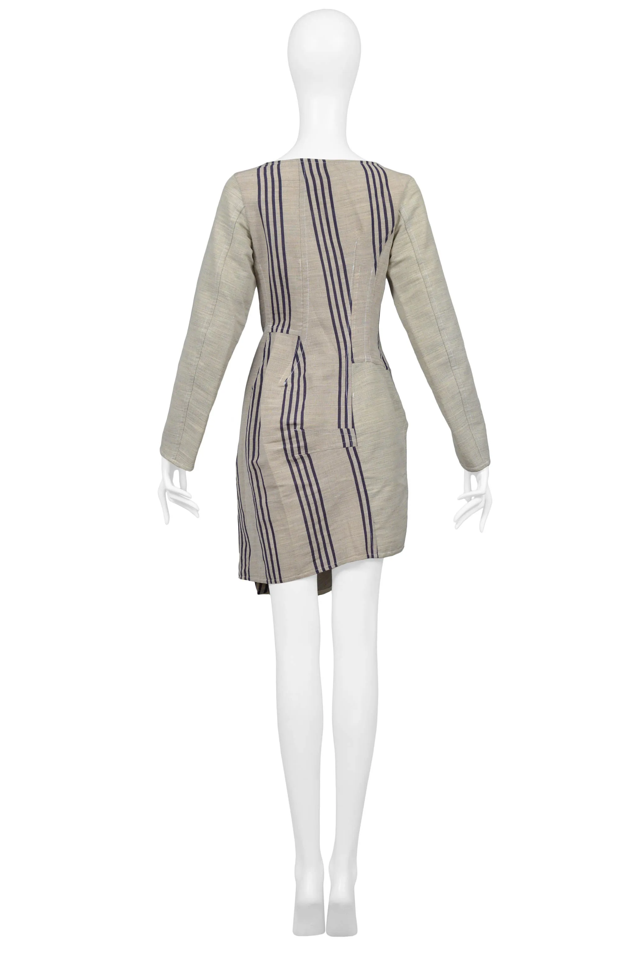 COMME DES GARCONS NATURAL DECONSTRUCTED TUNIC WITH STRIPES 1998