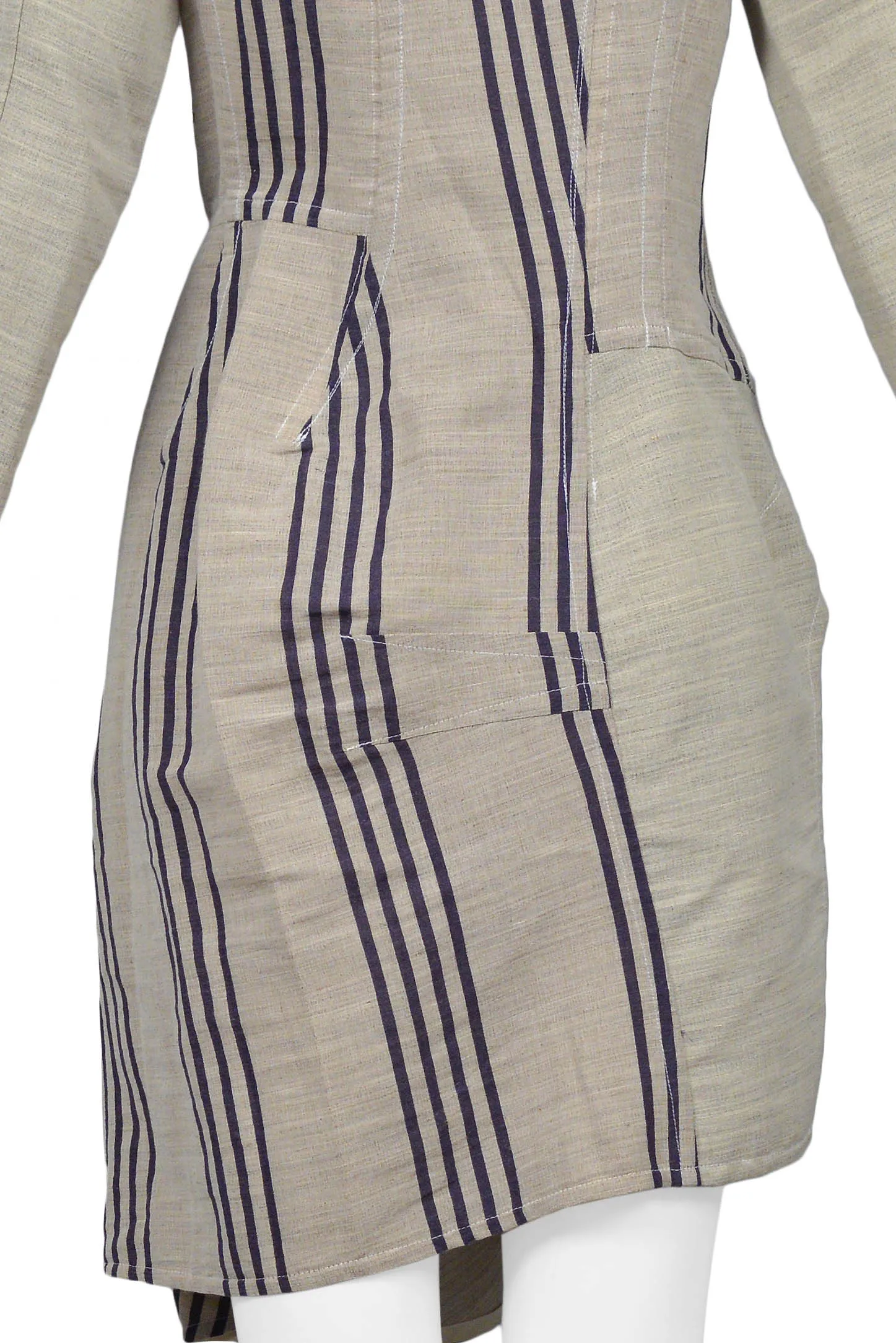 COMME DES GARCONS NATURAL DECONSTRUCTED TUNIC WITH STRIPES 1998