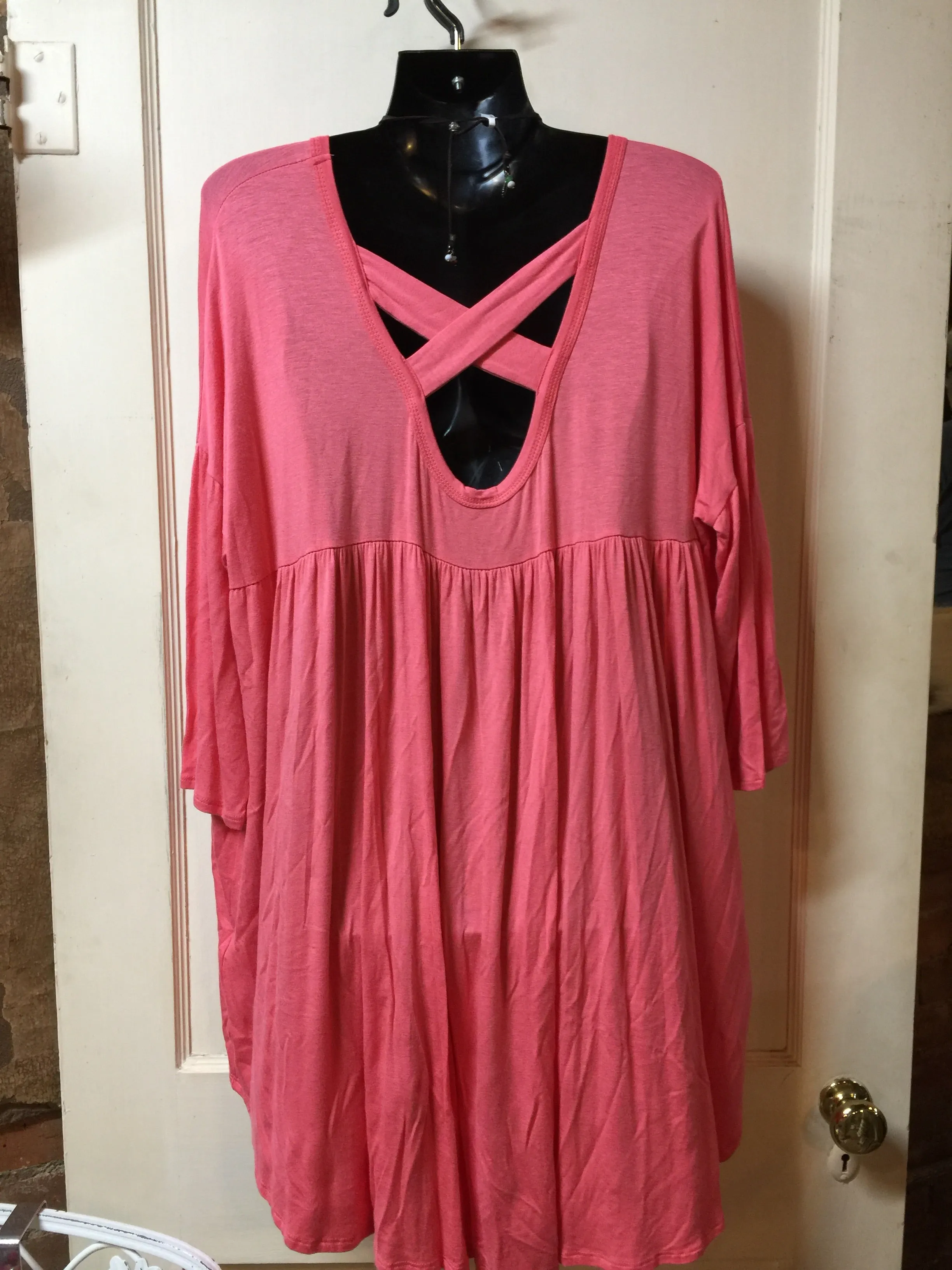 Coral High Low Tunic -Plus