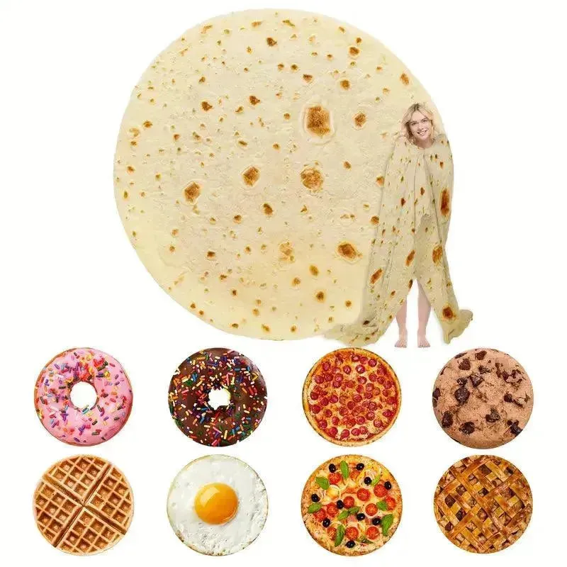 Creative 3D Novelty Blankets (Pizza, Roti Donut and More)