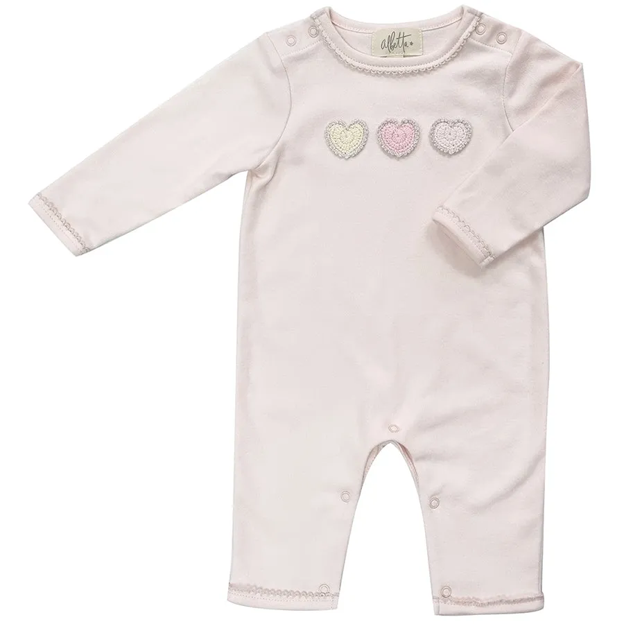 Crotchet sweetheart babygrow