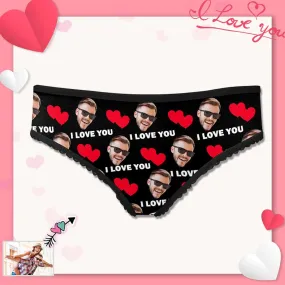 Custom Face Briefs Personalized Love Heart Panties Underwear with Photo Women's High-cut Briefs Valentine Gift for Her