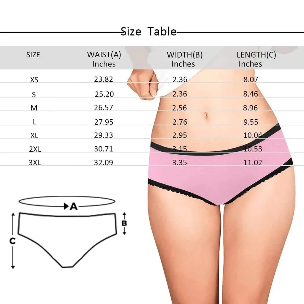 Custom Face Briefs Personalized Love Heart Panties Underwear with Photo Women's High-cut Briefs Valentine Gift for Her