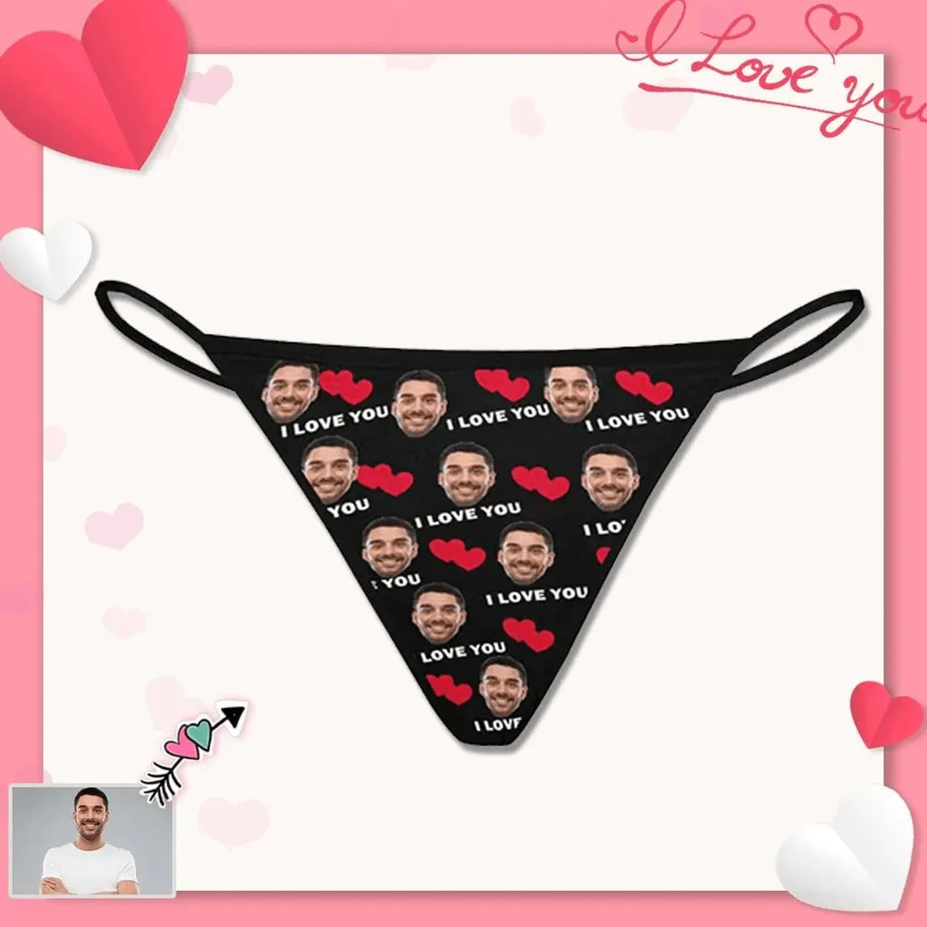 Custom Face Briefs Personalized Love Heart Panties Underwear with Photo Women's High-cut Briefs Valentine Gift for Her