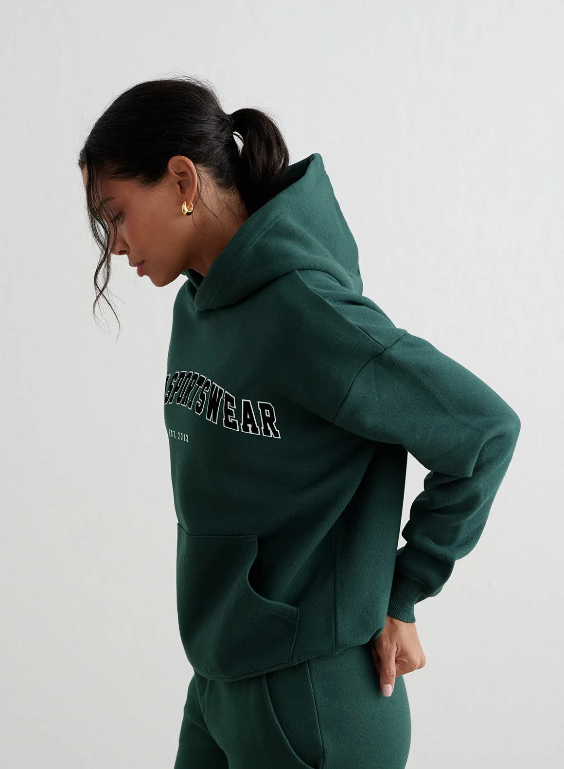 Deep Emerald Varsity Sweat Hood