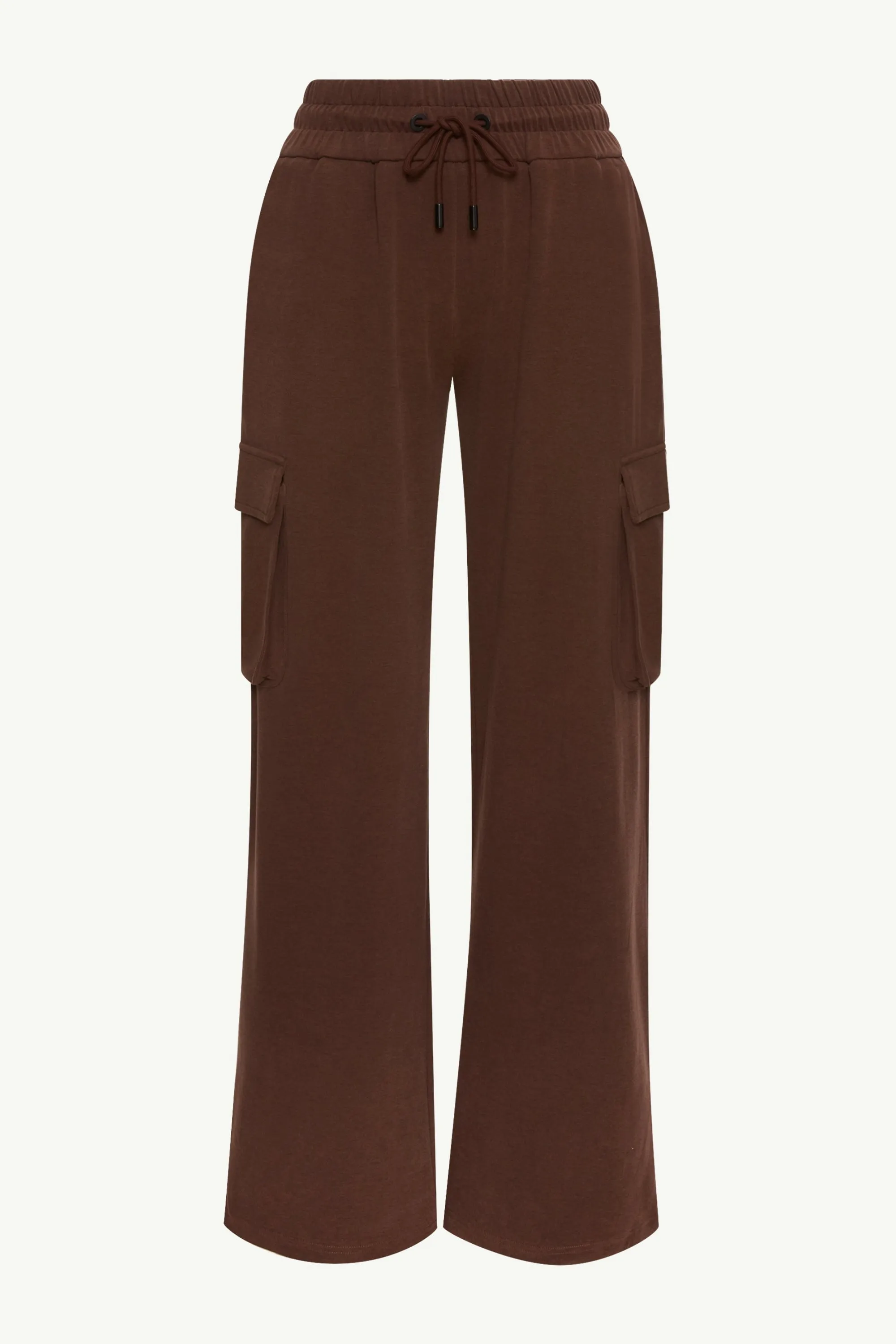 Demi Wide Leg Cargo Pocket Pants - Brown