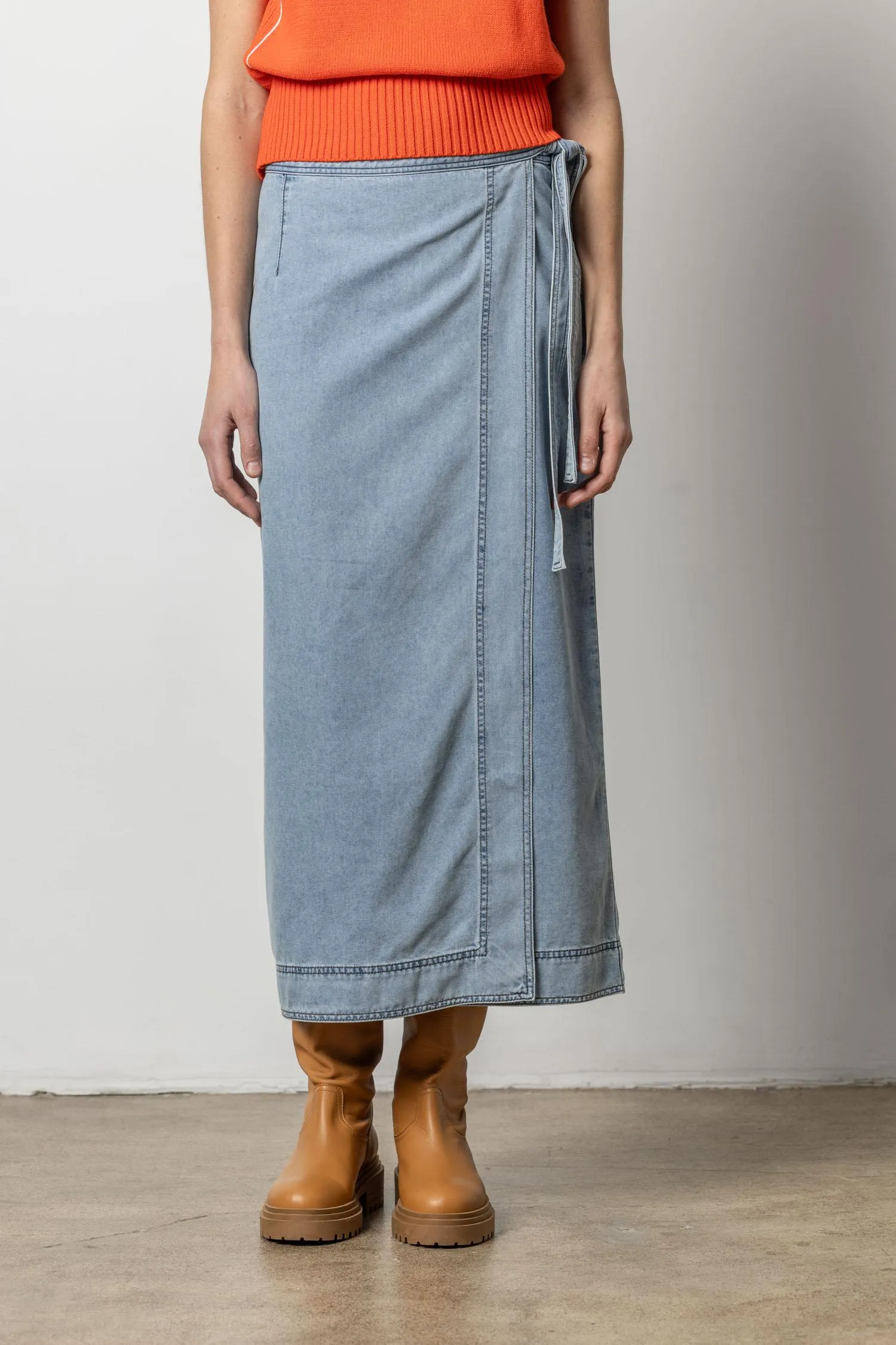 Denim Wrap Skirt