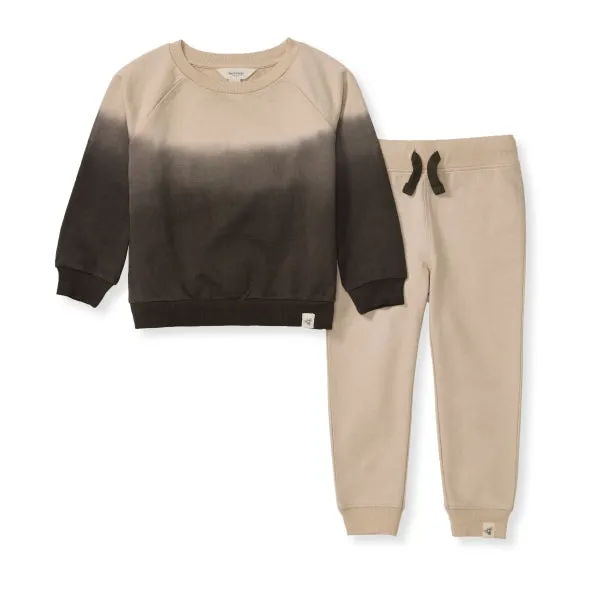 Dip Dye Organic Sweat Shirt and Pant Set - Delicate Doe