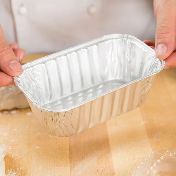 Disposable Aluminum 1lb Rectangular Loaf Pans: Ideal for Baking