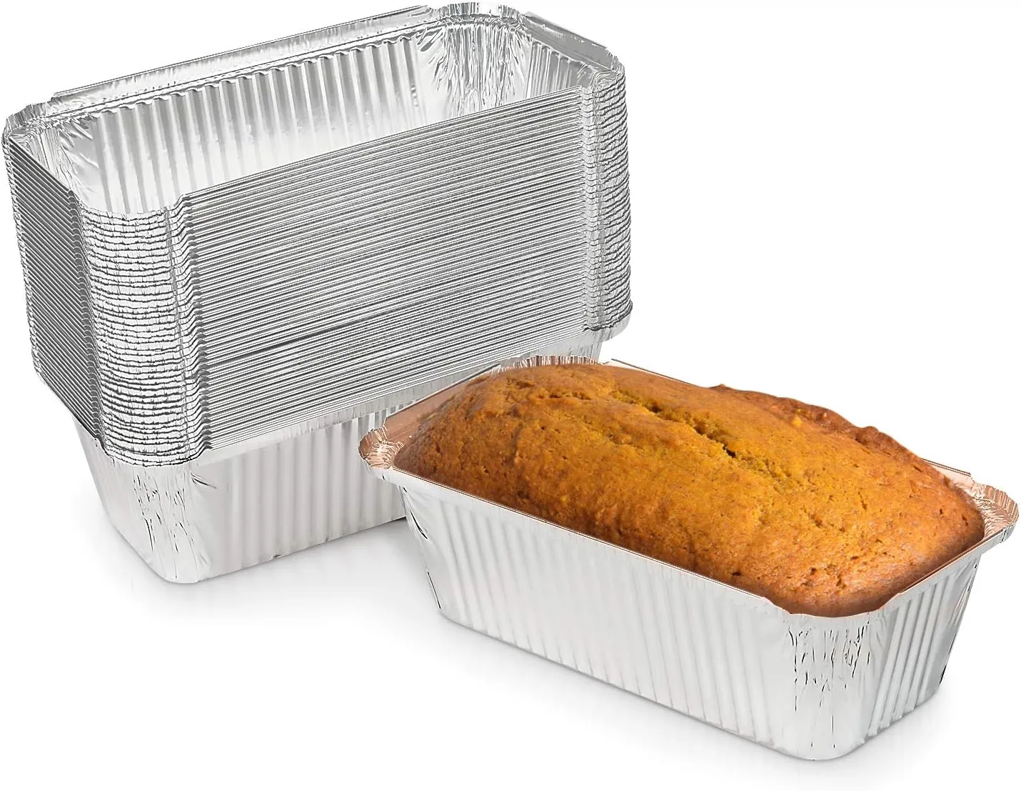 Disposable Aluminum 2lb Rectangular Loaf Pans: Ideal for Baking